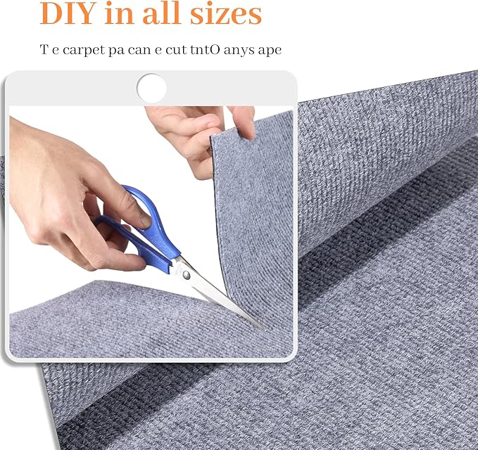 Cat Scratching Mat, Trimmable DIY Self-Adhesive Anti Scratch Furniture Protector, Climbing Wall Carpet, Couch Protector, Scratcher Scratching Pad Post Replacement (Light Grey, 118.1"x15.8")