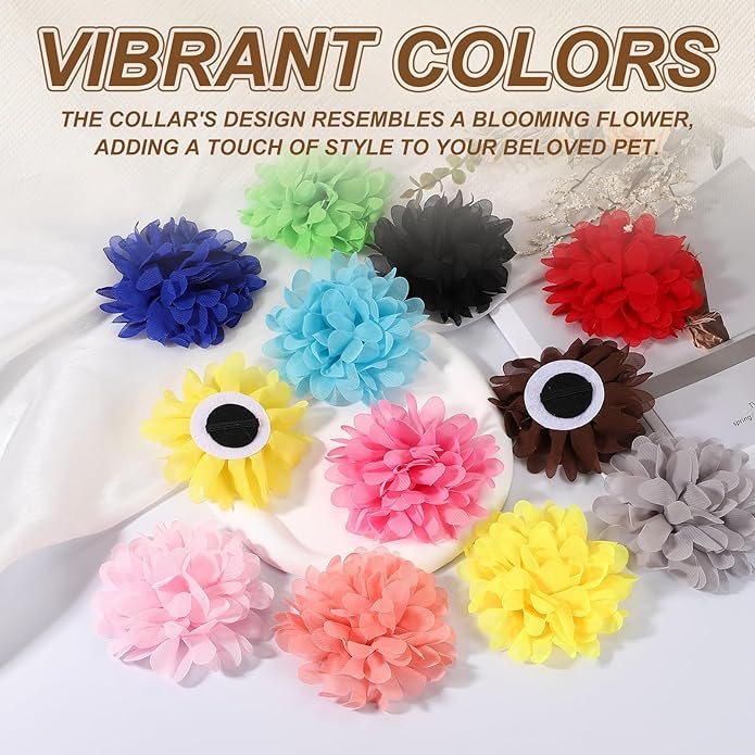Dog Collar Flowers, Pet Flower Charms Soft Chiffon Cat Collar Bow Tie Floral Grooming Supplies, Intended for Rabbit
