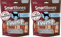 SmartBones Twist Sticks,Treat Your Dog to a Rawhide-Free Chew Made with Real Chicken and Vegetables,(Pack of 100)