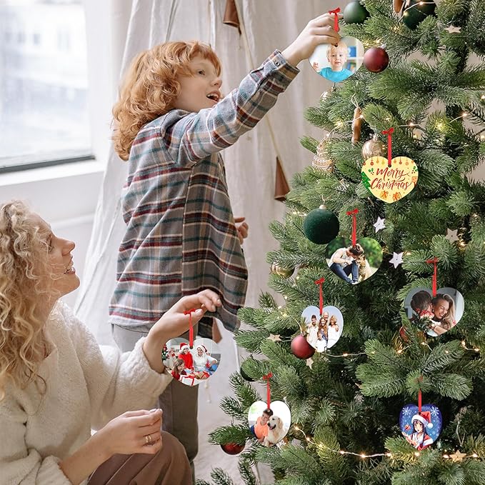 Personalized Christmas Ornaments 2026 - Custom Photo Ornament Customized Xmas Wood Ornament Gift for Christmas Tree Decoration