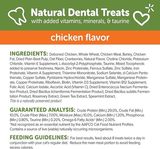 Wellness WHIMZEES Cat Dental Treats, Freshens Breath, Chicken Flavor, 4.5 oz Bag