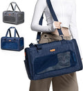 Deluxe Soft Cat Carrier (Navy Blue) & Dog Travel – Foldable, Spacious Pet Bag for Travel & Car Trips – TSA Approved, Locking Zippers, Great for Kittens, Small Dogs & Cats