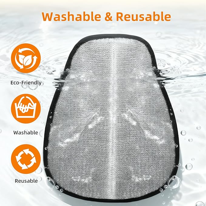 Pet Hair Remover Glove for Cats & Dogs, Patented Adjustable Strap, Reusable Five-Finger Grooming Glove, Non-Slip Fit, Removes Pet Hair from Couch, Carpet, Laundry & Car Seat, 2 Pcs