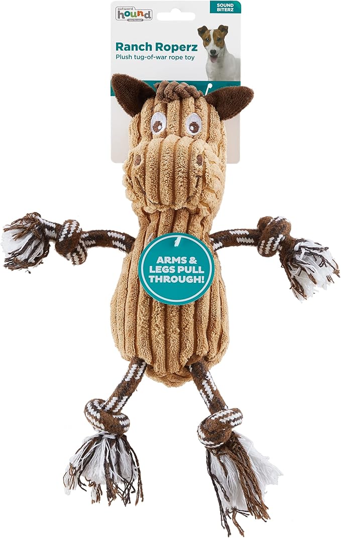 Outward Hound Ranch Roperz Horse Plush Squeaky Dog Toy