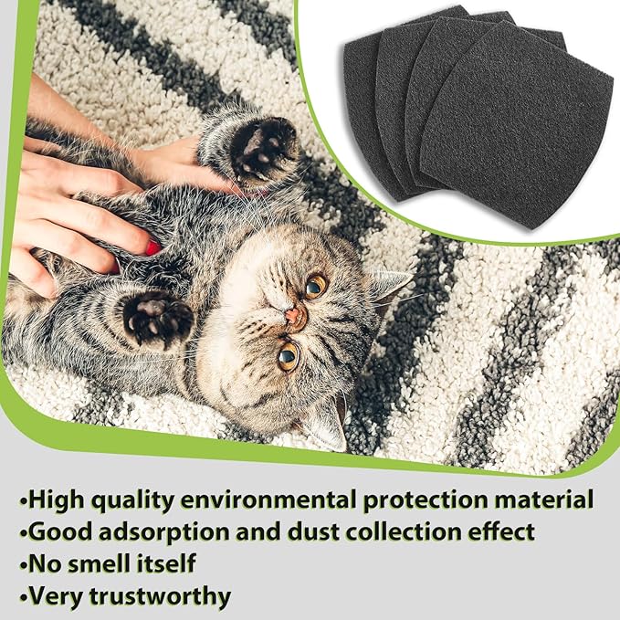 Jecery 10 Pcs Activated Carbon Cat Litter Box Replacement Filters Compatible with Petmate Booda Clean Step 6.3 x 5.91 Inches Filters to Absorbs Odors and Controls Damp for Keeping Fresh
