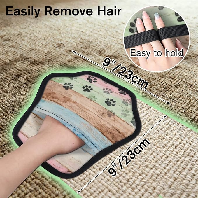 Vintage Dog Paws Pet Hair Removal Glove for Dogs & Cats,2 PCS Newly Upgraded Reusable Electrostatic Pet Hair Gloves,Dog Hair Remover Tool for Clothing,Couch,Carpet,Car Seat