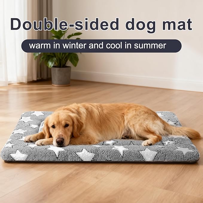 Dog Bed Mat, Reversible Crate Pads for Small/Medium/Large Dogs & Cats Sleeping, Portable & Soft, Dog Beds Crate Pad - Machine Washable Mat Bed Kennel Mat Cat Bed