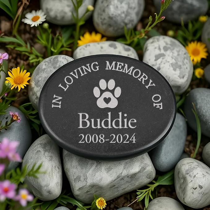 Dog Memorial Stone, in Loving Memory of Pet, Loss of Pet Sympathy Gift, Pet Memorial Gifts for Dogs Cats, Personalized Dog Memorial Gifts