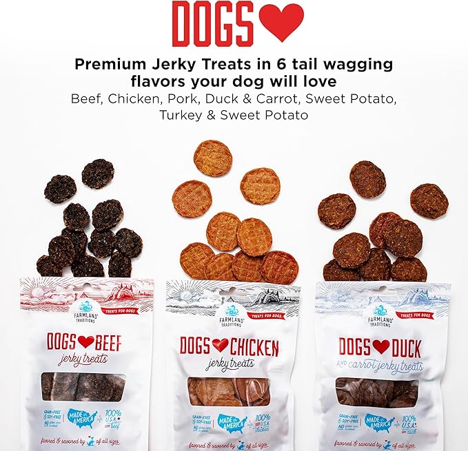 Farmland Traditions Filler Free Dogs Love Duck & Carrot Premium Jerky Treats. (2.5 lb)