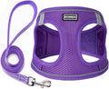 Dog Harness with Leash Set, No Pull Adjustable Reflective Step-in Puppy Pet Vest Harnesses for Small Medium Large Dogs and Cats,Purple XXS