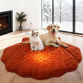 Large Dog Heating Pad Waterproof Electric Heated Pet Beds for Indoor Outdoor, Adjustable Temperature Heated Pet Beds, Washable Red Shall Shaped Cat Heating Pad Non Slip Bottom(47"X37")