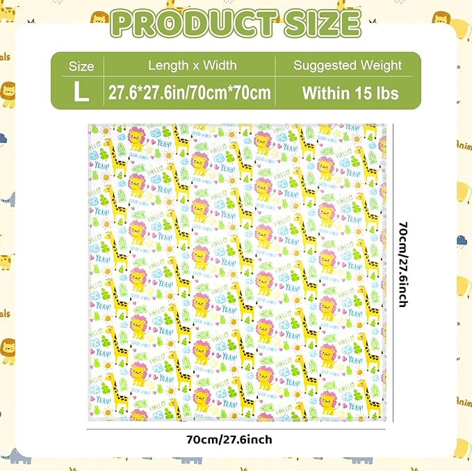 27.6" Cat Grooming Wrap for Cutting Nails, Lion Pattern Self-Adherent Fabric Wrap for Cats, Anti-Scratch Anti-Escape Multifunctional Cat Swaddle Tool for Teeth Brushing, Ear Cleaning