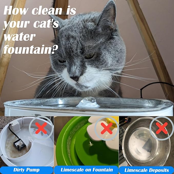 9PCS Pet Water Fountain Cleaning Kit with Compressed Sponge and Storage Box,Dog and Cat Water Fountain Brushes Fit Most Pet Water Dispensers,Pet Drinking Dispenser Cleaning Kit Cleaning brush