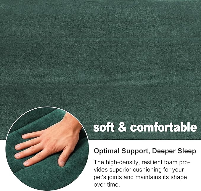 Dog Crate Pad, Ultra Soft & Anti-Slip Kennel Mat, Secure Fit for Metal Crates & Dog Cages, Washable Cozy Bed for Small Medium Large Dogs (Green, L(34"*20"*1.5"))