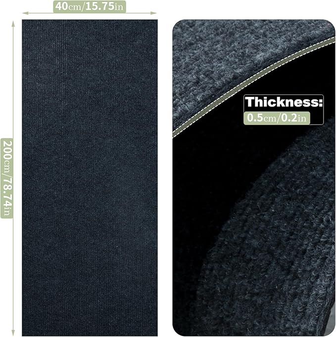 Cat Scratching Mat, Trimmable DIY Self-Adhesive Anti Scratch Furniture Protector, Climbing Wall Carpet, Couch Protector, Scratcher Scratching Pad Post Replacement (Dark Grey, 78.7"x15.8")