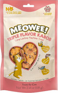 MEOWEE! Triple Flavor Kabobs Cat Treat, 2.4 Ounce Bag, Long-Lasting Playtime Treat for Cats Made with Real Chicken, Salmon & Tuna