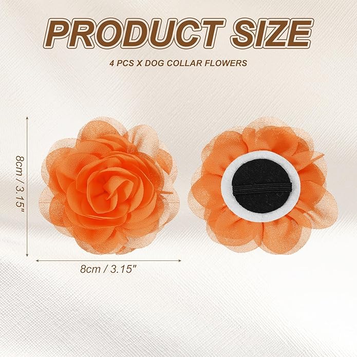 Dog Collar Flowers, Pet Flower Charms Soft Chiffon Cat Collar Bow Tie Floral Grooming Supplies, Intended for Dog