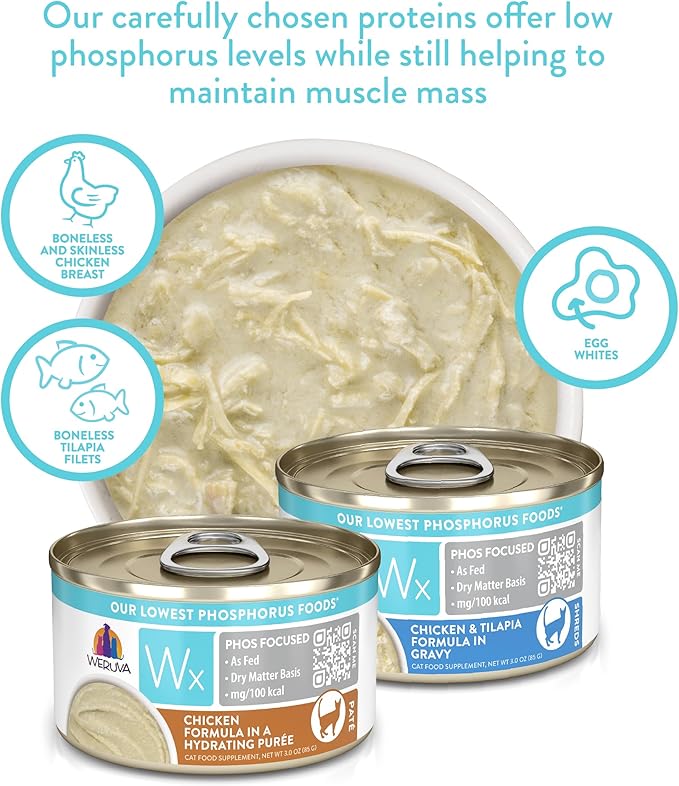 Weruva Wx Phos Focused Natural Wet Cat Food, Our Lowest Phosphorus Formulas