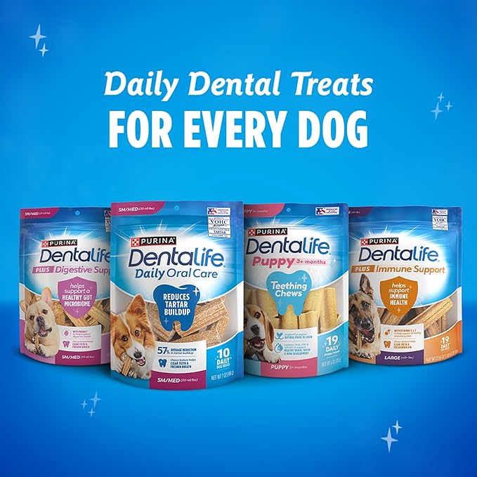 Dentalife Daily Oral Care Dog Treats for Small Dogs 5-20 lbs.,Chewy Dental Treat to Freshen Breath and Fight Tartar,Chicken Flavor,17.1 oz.,58 Chews - 58 ct. Pouch,(Pack of 2)
