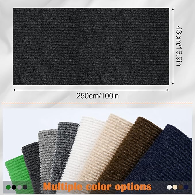 Cat Scratch Furniture Protector - 100" x 17" Trimmable Self-Adhesive Cats Claws Scratch Pads, DIY Cat Climbing Couch Protector for Scratch Post Cat Tree Replacement Indoor (Black)