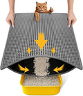 Cat Litter Mat New Size 23.6"x14.6" for Small Spaces, Upgrade Super Waterproof Back Layer Litter Box Mat, Non Slip, Durable, Soft on Paws Kitty Trapping Matt, Gray