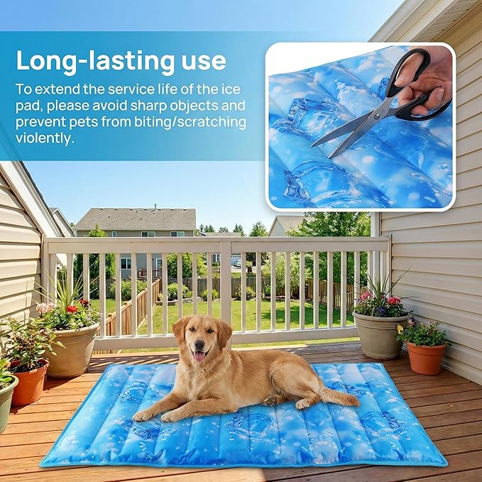 Dog Cooling Mat, Universal Pet Cooling Pad, Double-Sided Durable Water-Resistant, Portable and Easy to Clean, Suitable for All Pets, Keep Your Pet Cool Indoors and Outdoors（47.5 x 29.5 in）