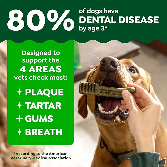Greenies Veterinarian-Recommended Natural Dental Dog Treats, Large Size, Original Flavor, 36 oz. Pack, 24 Count