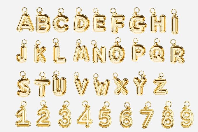 Personalize CAT Collar Charm Brass Balloon Initials/Number Shape