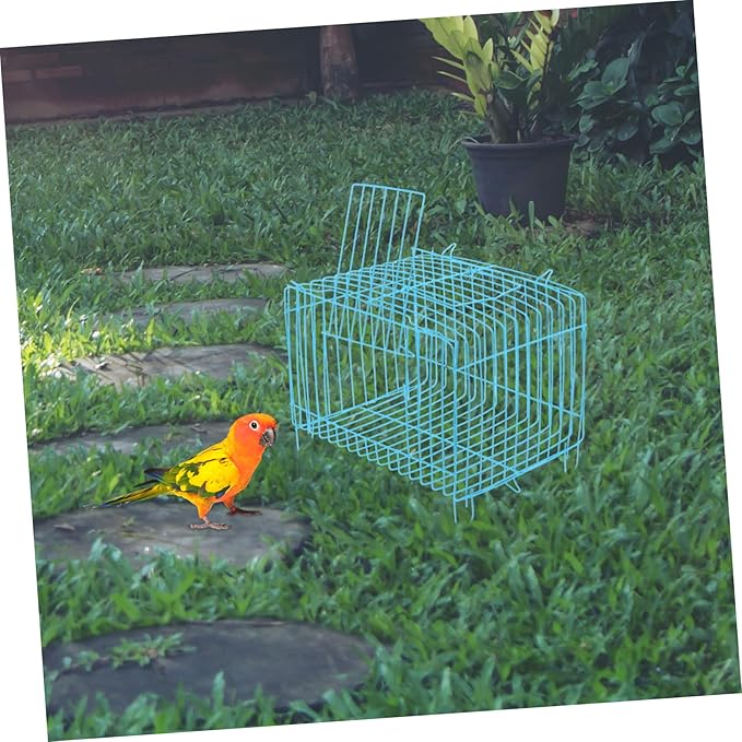 Toyvian Travel Parrot Cage Portable Metal Bird Carrier for Parakeets and Cockatiels Breathable Wire Structure for Enhanced Airflow for Outdoor Use
