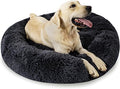 Calming Dog Bed for Big Dogs, 39'' Round Anti-Anxiety Warm Fluffy Plush Faux Fur Bed, Soft Anti-Slip Donut Washable Big Pet Bed, Cozy Big Dogs Bed, Fits up to 100 lbs Pets