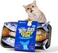 Potaroma Cat Toys Bite-Sized Flopping Fish with Catnip, Realistic Tap-Activated Moving Kitten Kicker, 3 Floppy Mode Wiggle Sardine/Saury/Yellow Croaker Interactive Motion Kitty Exercise