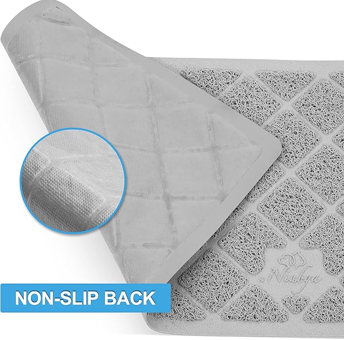 Niubya Premium Cat Litter Mat, Litter Box Mat with Non-Slip and Waterproof Backing, Litter Trapping Mat Soft on Kitty Paws and Easy to Clean, Cat Mat Traps Litter from Box
