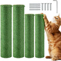 4 Pack Cat Scratching Post Replacement, 11.8 x 2.7 Inch Sisal Poles with M8 Screws, Refill Parts for Indoor Cat Towers and Furniture Repair-Green
