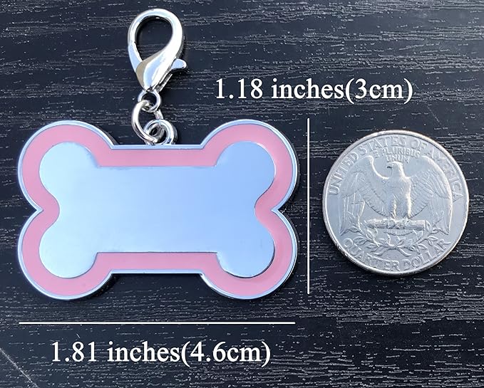 Personalized Dog ID Tags - Laser Engraved, Bone-Shaped, Large: Orange