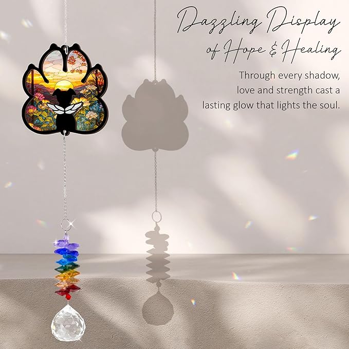 Dog Memorial Suncatcher - Dog Paw Suncatcher - Dogs Memorial Pets Loss Gift - Heartfelt Sympathy Paw Print Suncatchers - Comfort Keepsake - Mother's Day for Dog Mom Dad