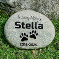 Personalized Pet Memorial Stone - Custom Engraved Natural River Rock with Name & Icon, Handcrafted Pet Loss Gift, Garden or Indoor Angel Pet Remembrance Stone (Style 2)