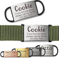 Anavia Slide On Silent Pet ID Tags, S/M/L/XL Personalized Stainless Steel Cat Dog Tag with Elastic Fabric Band, Engraved Nameplate Quiet Chew-Proof Pet Collar Tag (Silver, S/M)