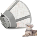 Supet Cat Cone Collar Soft, Air Mesh Recovery Collar to Stop Licking, Breathable Neck Cone Alternative, Lightweight Cat Head Cone Anti Scratch (Orange,L)