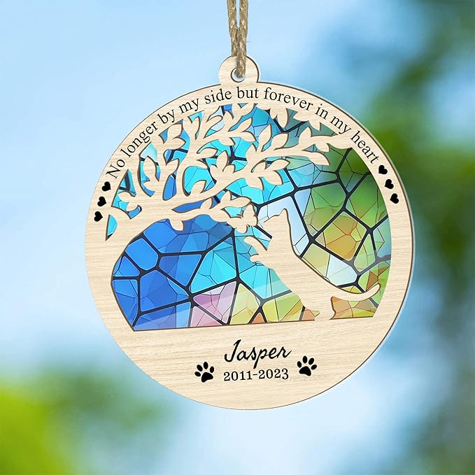 Personalized Dog Memorial Ornament,Gifts for Loss of Cat, Cat Lovers Gifts