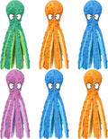 Vinsot 6 Pack Plush Octopus Dog Toy Octopus No Stuffing Crinkle Dog Toys Durable Interactive Pet Chew Toy for Puppy