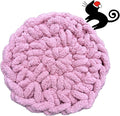 Cat Self-Warming Knitted Bed Mat, Extra-Soft Warm Round Washable Pads Cushions for Indoor Kittens & Kitty Small Pets Cat Trees (Pink,Medium)
