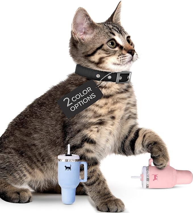Kitty Cup Catnip Toy - Valentines & Birthday Cat Gift Toy with Catnip & Crinkle, Funny Gift for Girl Indoor Kitten (Pink Peach Dust)