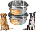 Neater Pet Brands Stainless Steel Dog Bowls with Non-Slip Rubber Bottom – Set of 2, 6 Cup (48 oz), Teal - Heavy Duty Metal Dog Bowl, Dishwasher Safe, Food or Water Bowl, Ideal for Large Dogs