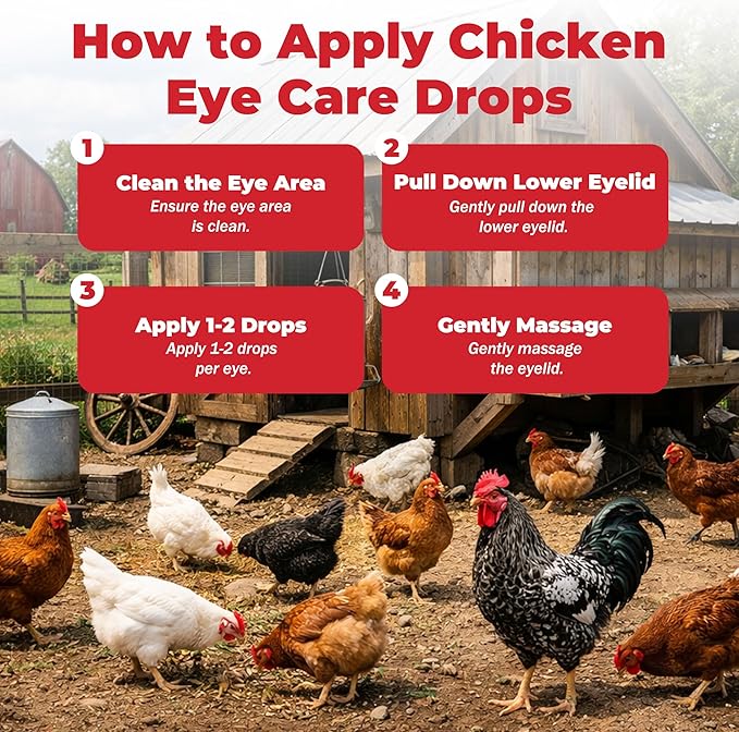 Chickens Eye Care Drops for Chickens, Ducks & Birds – Improve The Eye Health – Improve Egg Quality – Supports Clear Vision & Healthy Eyes – 15 mL (0.5 fl oz)