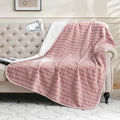 Waterproof Blanket for Bed Couch Sofa Car, Soft Leakproof Dog Blanket with 3D Bubble Pattern, Reversible Water Proof Pet Blankets for Dogs Cats Puppies (50"x60", Dusty Pink)
