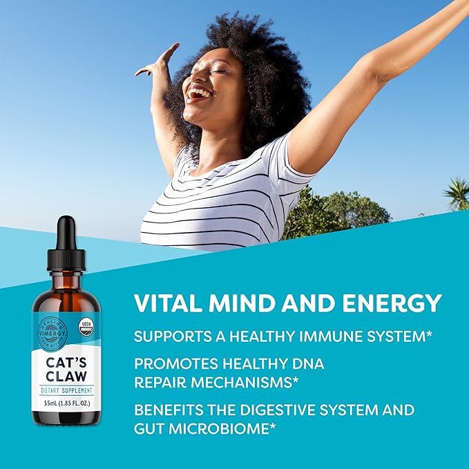 Vimergy USDA Organic Cat’s Claw Liquid – Provides Antioxidant Support* – Benefits The Immune System* – Vegan, Gluten-Free, Non-GMO – 27 Servings (55 ml)