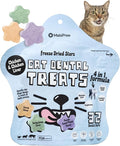 MalsiPree Cat Dental Treats, 32 Count - Freeze Dried Chicken Chews for Cats & Kittens - Fresh Breath & Tartar Control - Star Shape Snack for Cats - High Protein Healthy Snack, Low Calorie Pet Rewards