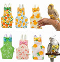 6Pcs Bird Diapers Bird Harness Flight Suits Diapers Reusable Parrot Nappy with Waterproof Inner Layer Washable Cute Urine Wet Suit Costume for Cockatiel Conure Budgie Macaw Parakeet, L