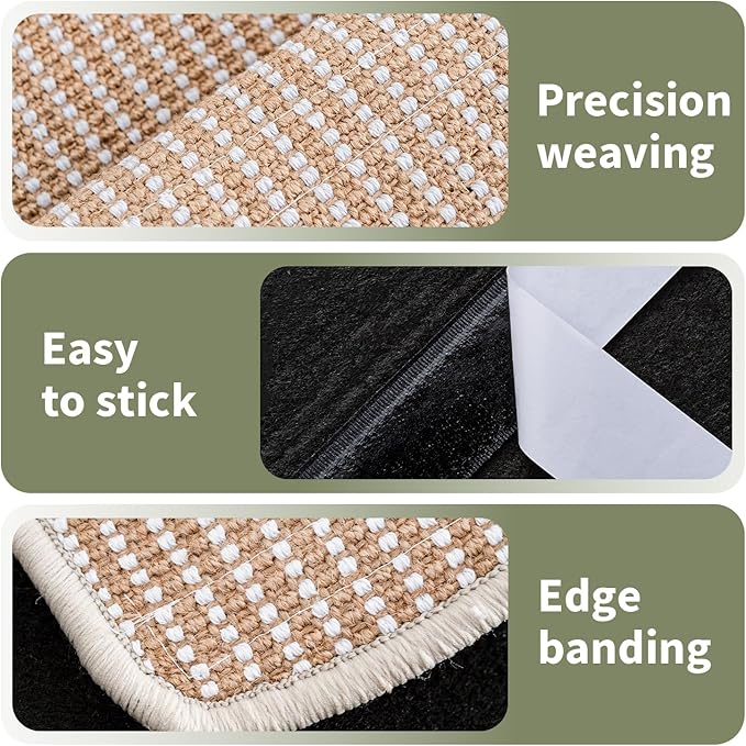 Cat Scratcher Mat, 23.6"x 15.7" Natural Sisal Cat Scratch Mat with Velcro Tape, Scratching Rug Pad for Indoor Cats, Furniture Protector, Floor Carpet, Wall Pad, M, Beige