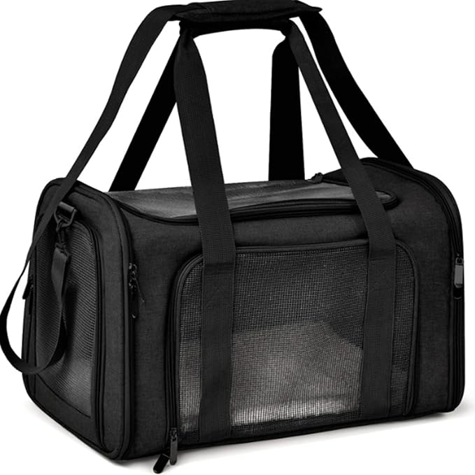 Movelo, Pet Carrier with Two Entrances – Top & Side Opening Soft-Sided Travel Carrier for Cats & Small Dogs up to 25 lbs – Airline Approved, Mesh Ventilation, Removable Pad & Shoulder Strap